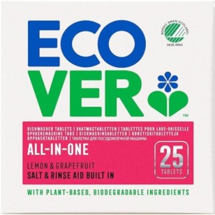 Indaplovių tabletės ECOVER All-in-one, 500g (25tabletės) Indaplovių tabletės ECOVER All-in-one, 500g (25tabletės)